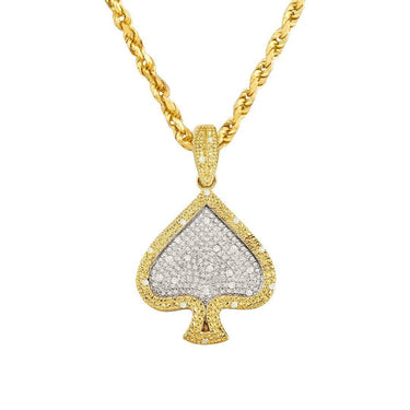 Yellow 10k Yellow Gold Diamond Spade Heart Pendant 0.10 Ctw